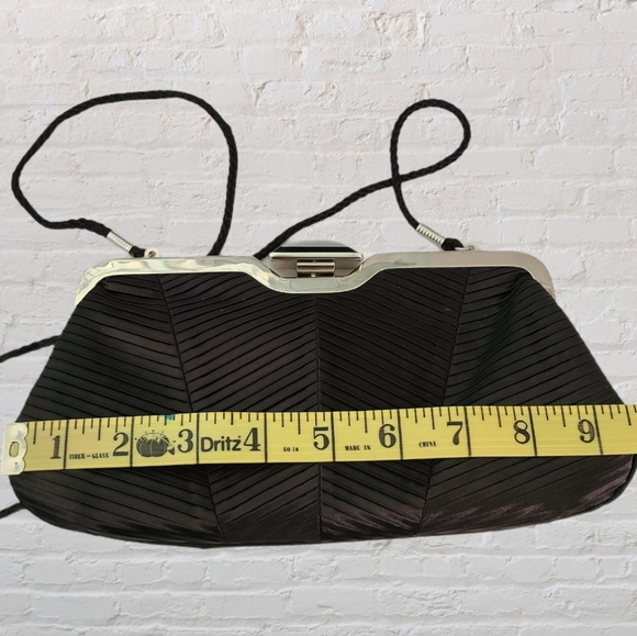 Kate Landry Black Clutch with Rhinestone Closure - Picture 7 of 9